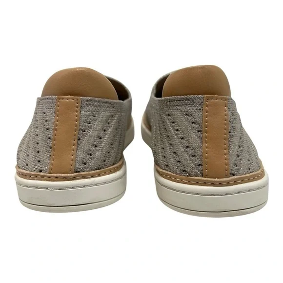 UGG Sammy Silver Metallic Chevron Slip-On Comfort Sneakers Shoes Women’s 8.5 - Picture 8 of 16